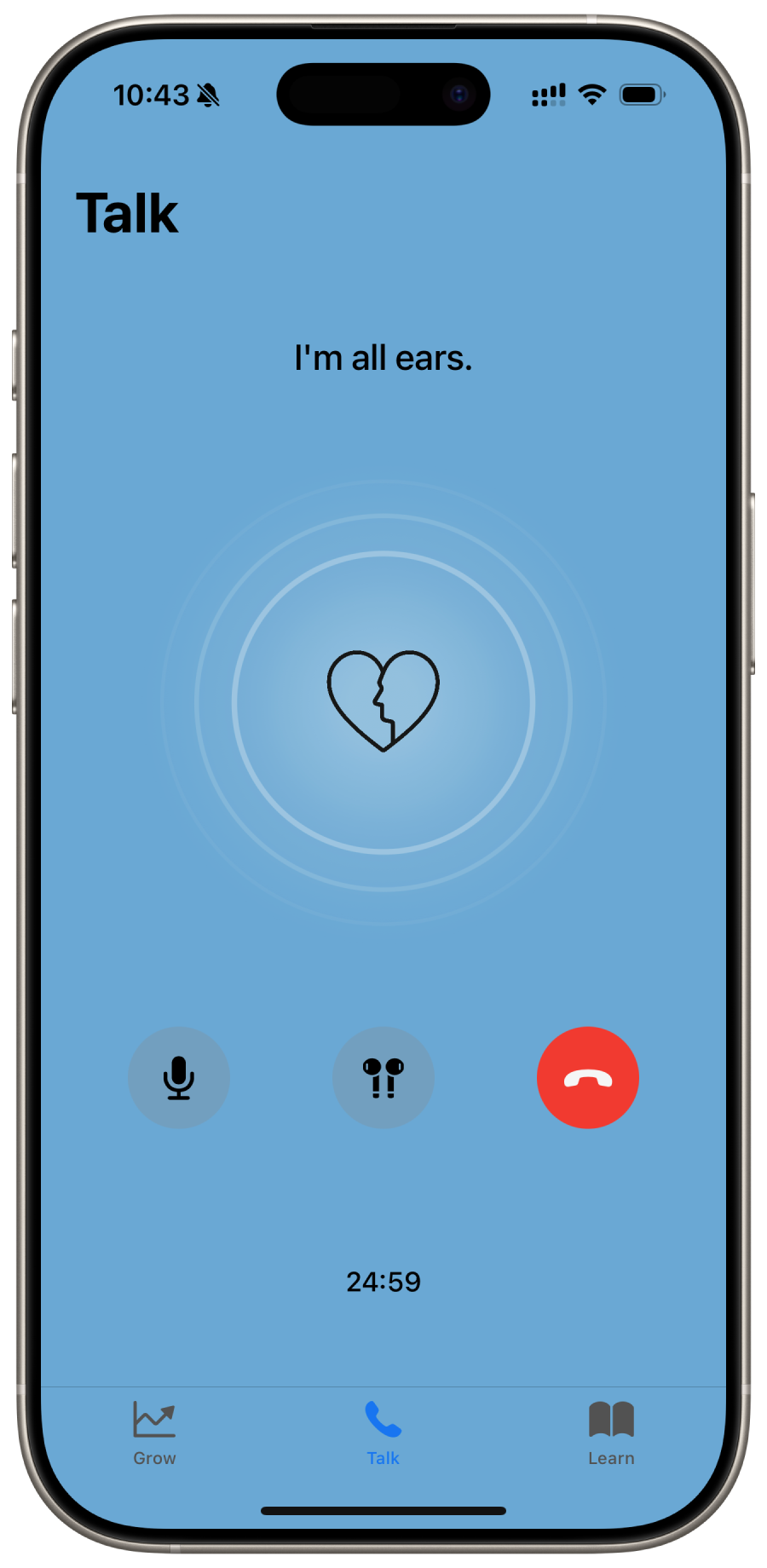 Attune Talk screen — call your coach anytime